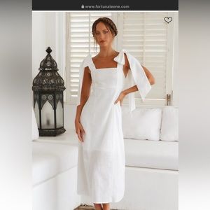 White midi dress